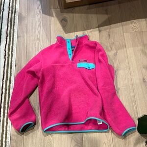 PATAGONIA pink synchilla snap fleece